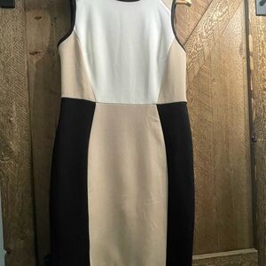 Women’s Loft Colorblock Dress - Black, White, and Cream